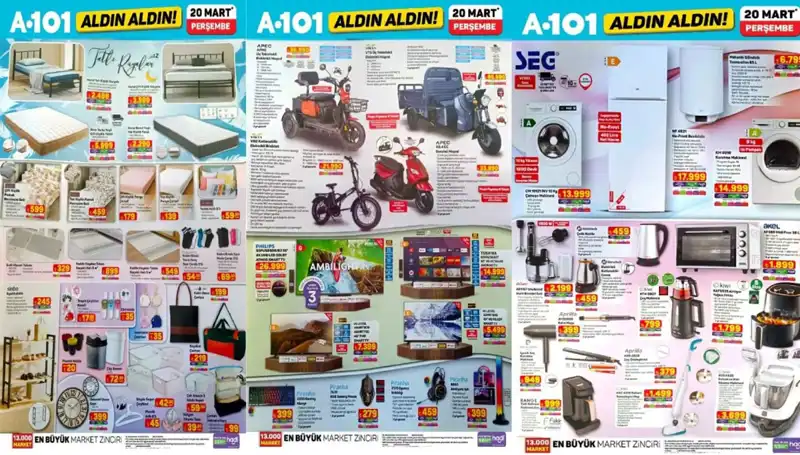 20 Mart Perşembe A101 Aktüel Kataloğu ile Teknoloji ve Ev Eşyalarında Fırsatlar